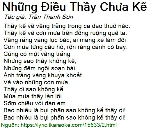 Những Điều Thầy Chưa Kể: Hành Trình 15 Năm Của Một Bản Ballad "thần Thánh" Và Sức Sống Mãi Mãi Của Nỗi Nhớ Năm 2026 Những Điều Thầy Chưa Kể: Hành Trình 15 Năm Của Một Bản Ballad "thần Thánh" Và Sức Sống Mãi Mãi Của Nỗi Nhớ Năm 2026