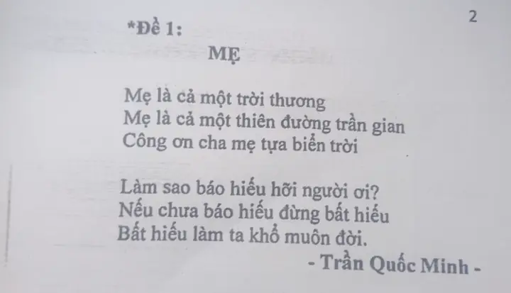 Bài Thơ Về Mẹ Của Trần Quốc Minh: Phân Tích Sâu Về Tác Phẩm Điển Hình Của Văn Học Việt Nam Hiện Đại