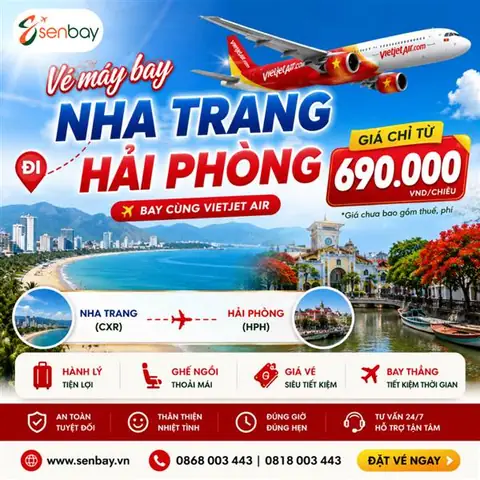 Giá Vé Máy Bay Hải Phòng Nha Trang 2026: Bảng Giá Chi Tiết, Lịch Bay Mới Nhất & Bí Quyết Săn Vé Rẻ "chạm Đáy"
