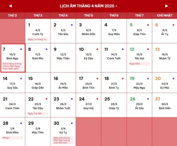 Giỗ Tổ Hùng Vương 2026: Được Nghỉ Bao Nhiêu Ngày? Chi Tiết Nghỉ Lễ, Lịch Nghỉ Tết Âm Lịch Mới Nhất Giỗ Tổ Hùng Vương 2026: Được Nghỉ Bao Nhiêu Ngày? Chi Tiết Nghỉ Lễ, Lịch Nghỉ Tết Âm Lịch Mới Nhất