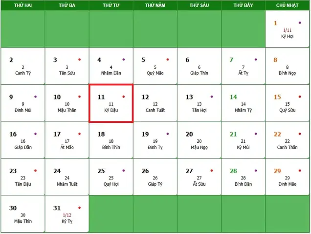 Ngày 11 Tháng 11 Năm 2026 Là Thứ Mấy? Chi Tiết Lịch, Ý Nghĩa, Sự Kiện Và Cách Tính Nhanh Chính Xác Nhất