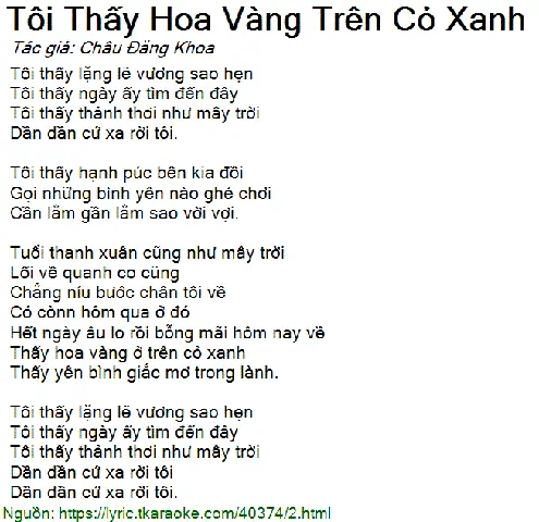 Nhạc Phim "tôi Thấy Hoa Vàng Trên Cỏ Xanh" Lyrics: Toàn Bộ Lời Bài Hát, Phân Tích Nội Dung Và Giá Trị Nghệ Thuật Cập Nhật 2026