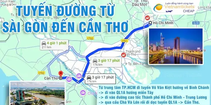 Sài Gòn Đi Cần Thơ Mấy Tiếng? Chi Tiết Thời Gian, Tuyến Đường, Giá Vé & Kinh Nghiệm Mới Nhất Năm 2026